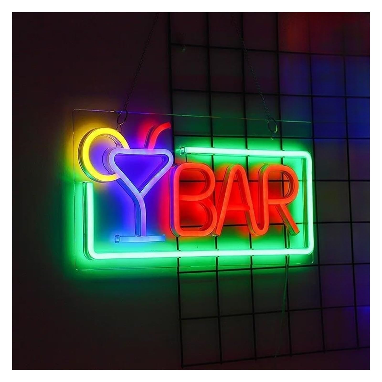 SHOUXI Sign Lamp Bar Neon Signs, USB Powered Beer Glass Bottle Neon Lights Suitable for Club Bistro Party Wall Decor Glow Sign 22cmx42cm(B)