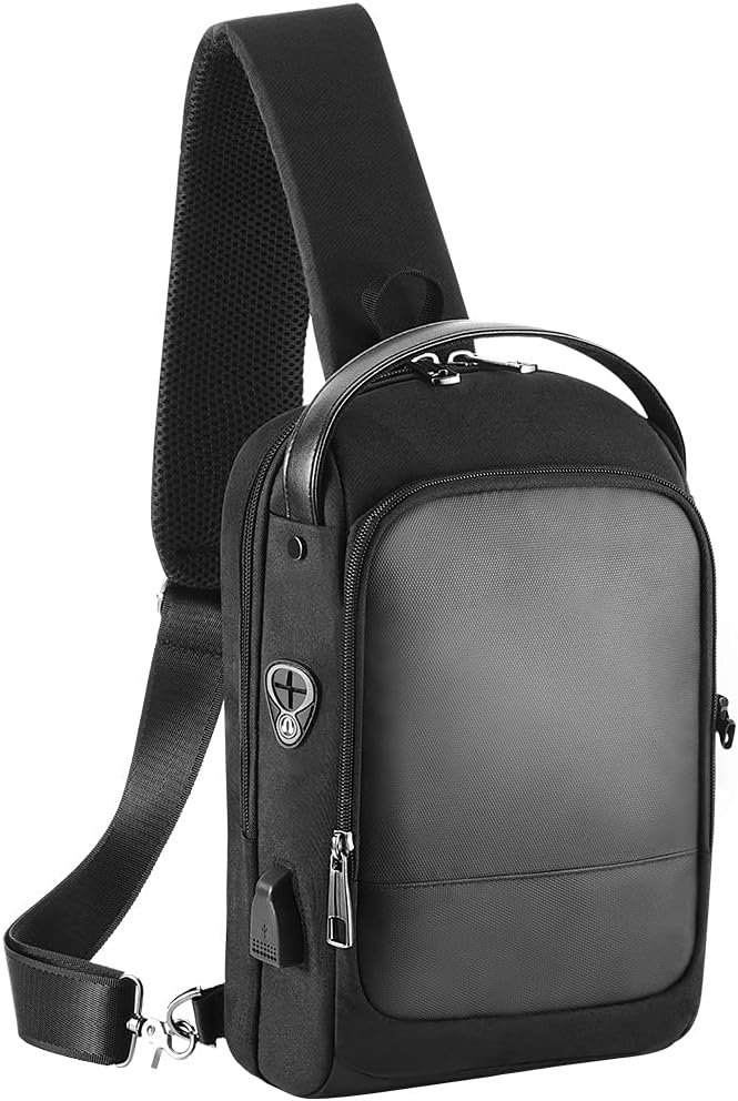 Borsello A Tracolla Uomo - In Pelle PU, Impermeabile, 15x6x30 Cm, Multiscomparto - Foto 12