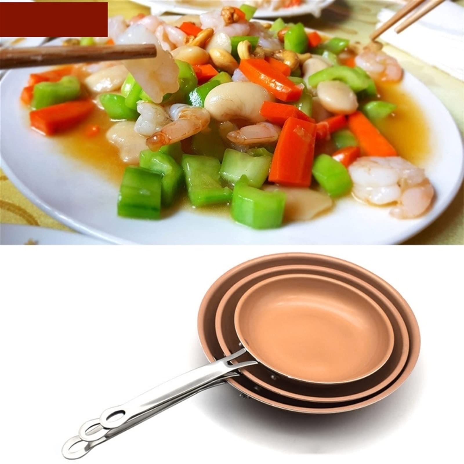 Bratpfanne Bratpfannen, antihaftbeschichtete Kupfer-Bratpfanne, Wok-Topf, Ofen, Induktionskochfeld, Grillpfanne, Kochgeschirr, Bratpfanne, Bratpfanne