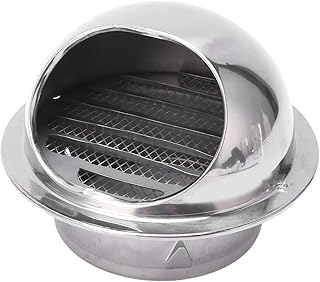 4 Inch Air Vent, Round Air Vent Cover, Stainless Steel Wall Vent Outlet, Hemispherical Grille Ventilation Cover, Rainproof Wind Air Ventilation and Exhaust Wall Vent Outlet Hood (4 Inch)