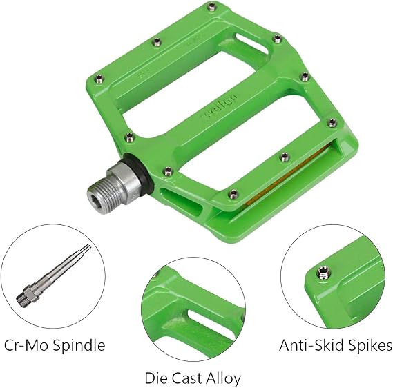 Wellgo B233AL Cr-Mo Spindle 9/16 DU Seal Bearing Aluminum Alloy Performance Bicycle Pedals for Road and Fixed Gear