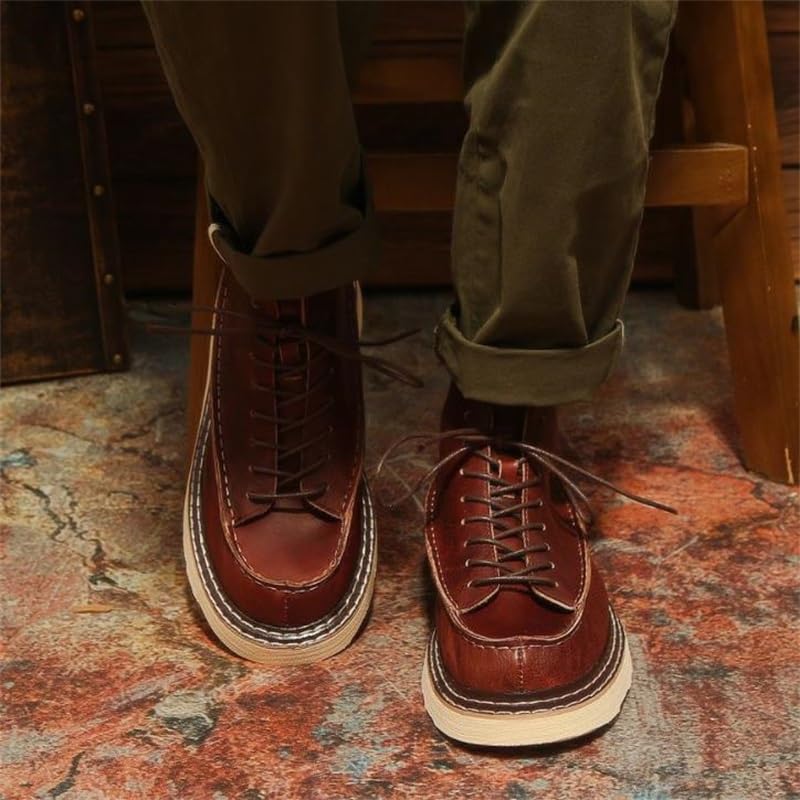 Men's Lace-up Stitching Design Leather Oxford Shoes Height-Enhancing Breathable Car Stitching Design Casual Versatile Suitable for Work and School3