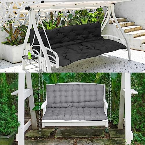 Coussin de banc de jardin imperméable 152x101 pour balancelle 3 places grise d'extérieur