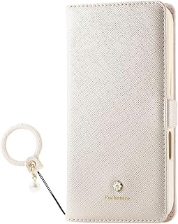 エレコム iPhone 16 Pro ケース カバー 手帳型 ソフトレザー コンパクトミラー カードポケット×2 フィンガーストラップ付き ワイヤレス充電対応 4つ角エアークッション &me かわいい ホワイト PM-A24CPLFJM2WH