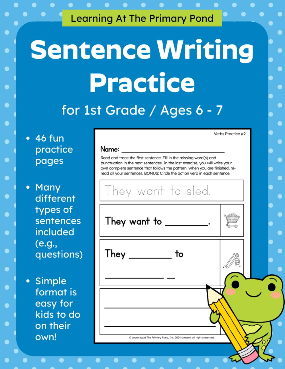 Writing Sentences Grade 1 Workbook: Writing Practice for First Grade