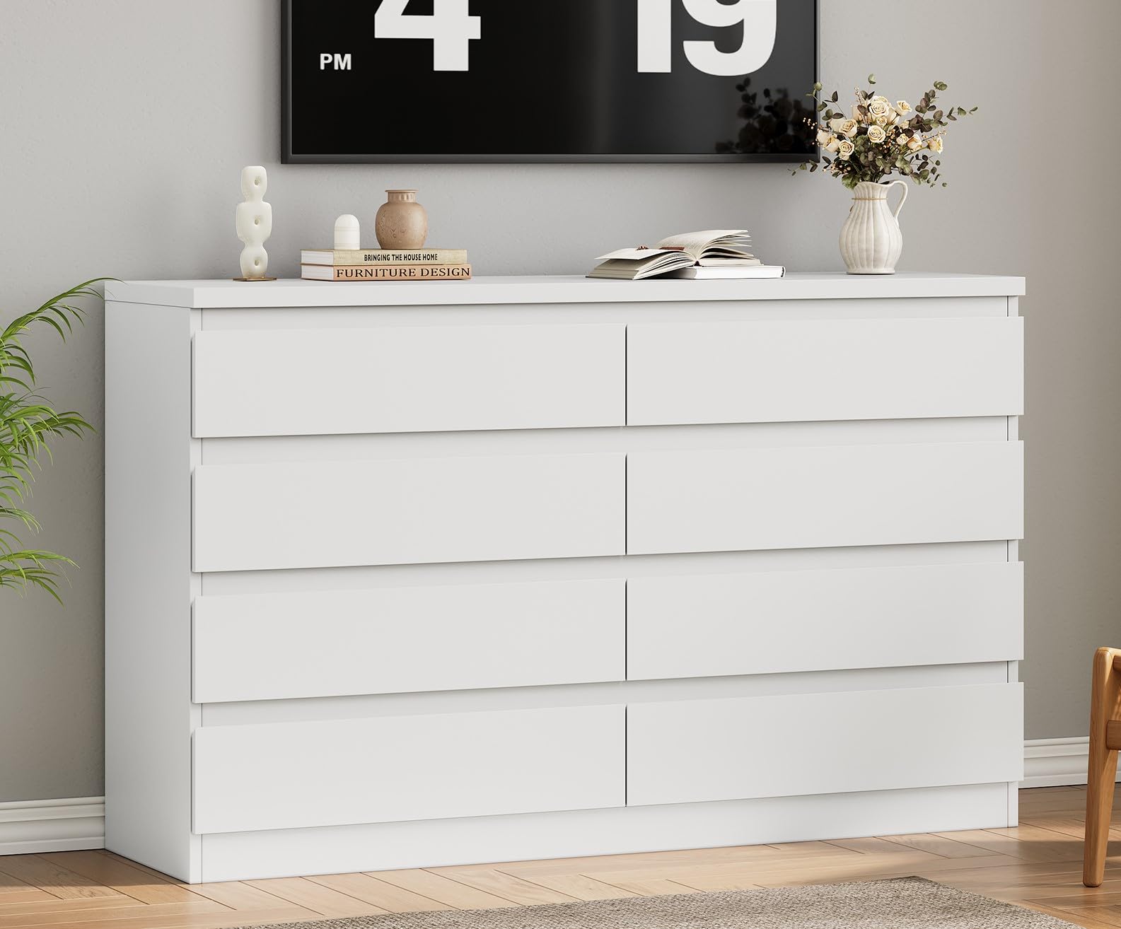Amazon.com: Jocoevol Modern White 8 Drawer Dresser for Bedroom