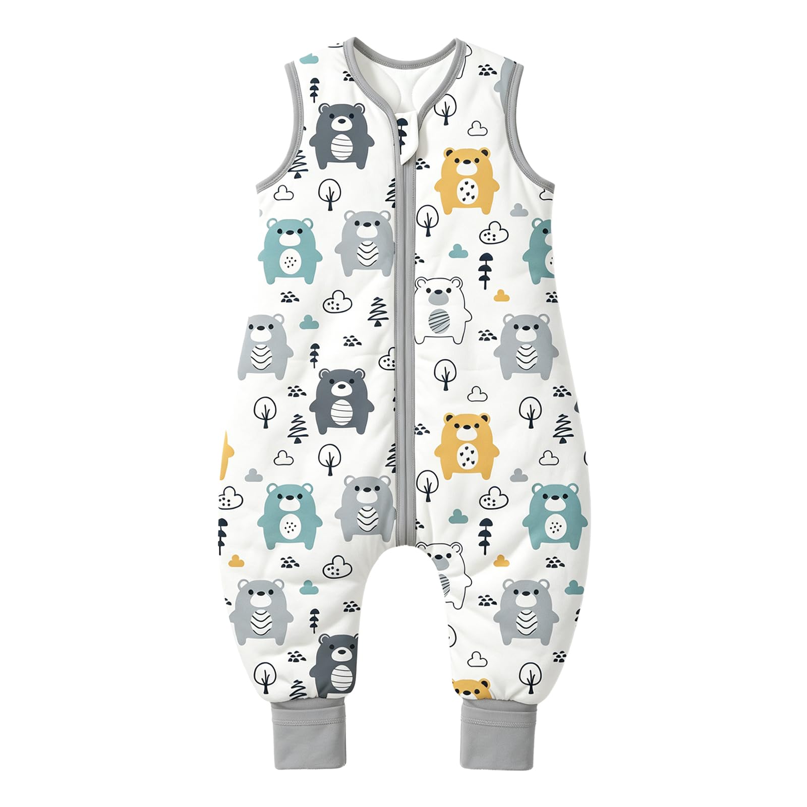 Mosebears Sacco Nanna con Piedini Invernale 2,5 Tog 18-36 Mesi Tutto l'anno Sacco Nanna in Cotone Traspirante per Neonati e Bambini