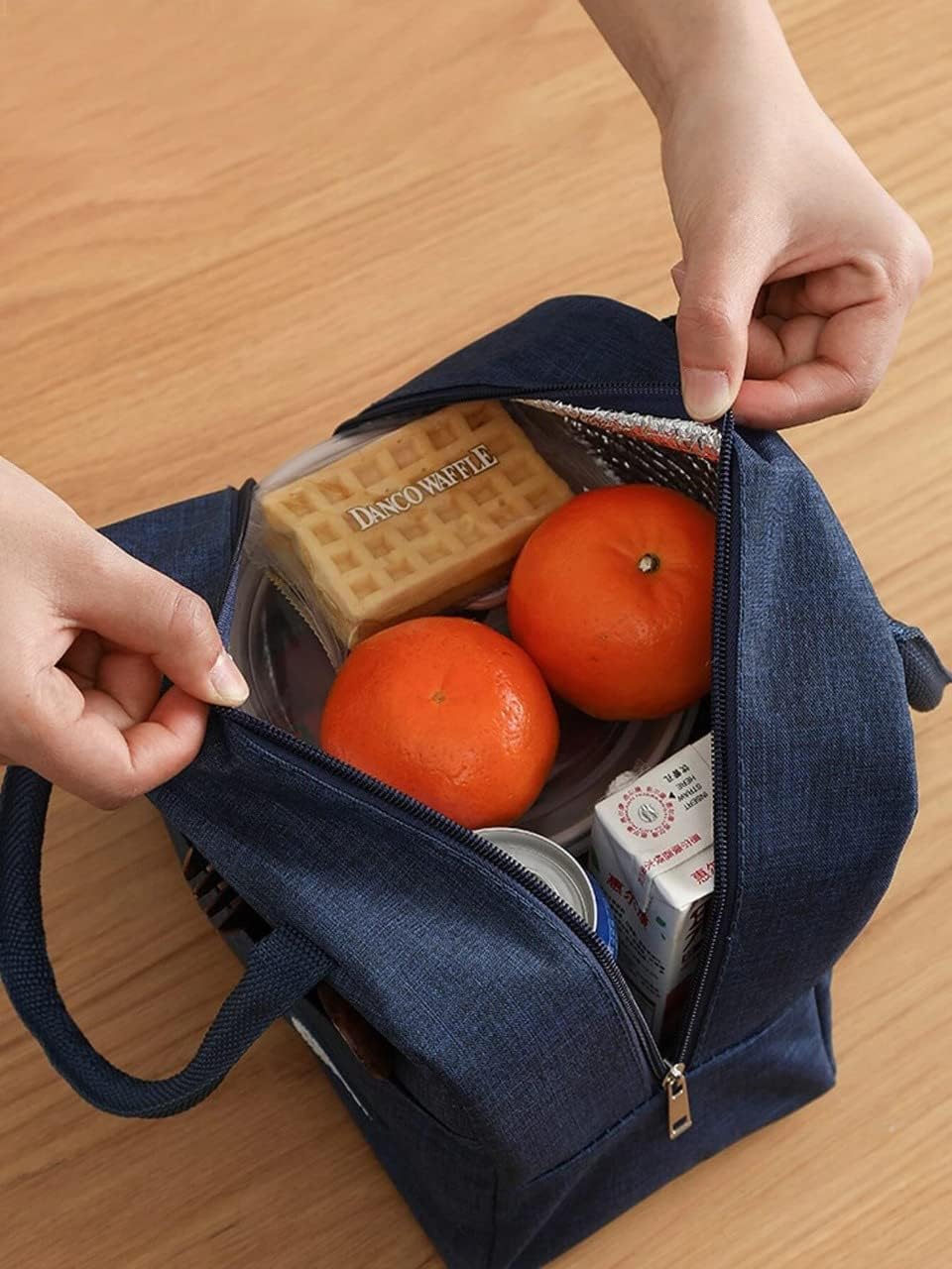 SVH Insulated Travel Lunch/Tiffin/Storage Bag for Office, College & School (Blue) (Cotton)