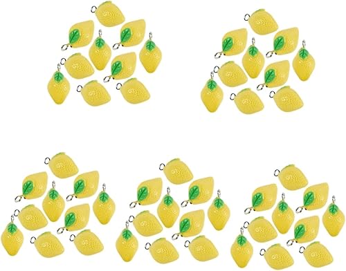 SOIMISS 50 piezas colgantes de limón colgantes pendientes colgantes pulsera de resina fabricación de joyas DIY abalorios hallazgos ornamento para