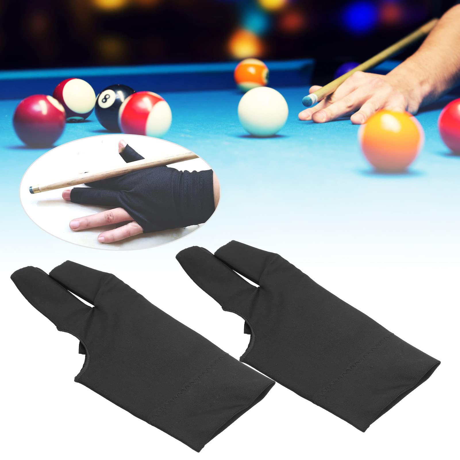 Open Fingertip Snooker Gloves and Snooker Billiard Glove Kit, 4 Pack Snooker Billiard cues Gloves, Pool Glove for Accurate Shots