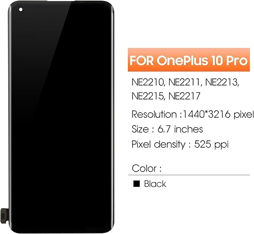 Miniatura 2 de Pantalla para Oneplus 10 Pro Reemplazo de pantalla para 1+10 Pro LCD Pantalla NE2210, NE2211, NE2213, NE2215, NE2217 Pantalla táctil Digitalizador