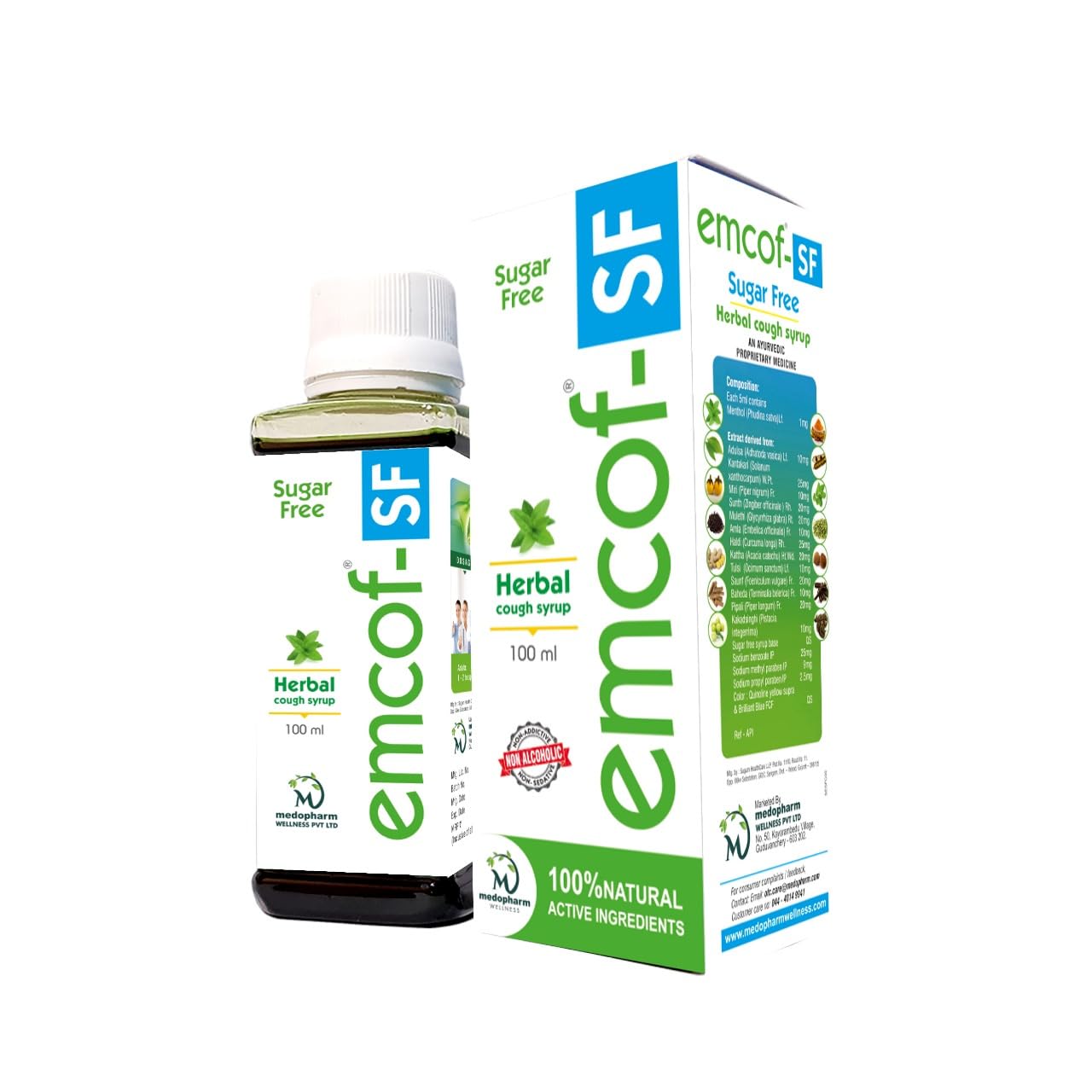 Medopharm Wellness Emcof Ayurvedic Sugar-Free Cough Syrup: Relieve Your Cough Naturally With Our Herbal Formula-Buy Now For Fast Relief!(Pack Of 1) (B0CT3FWFCB) Amazon Price History, Amazon Price Tracker