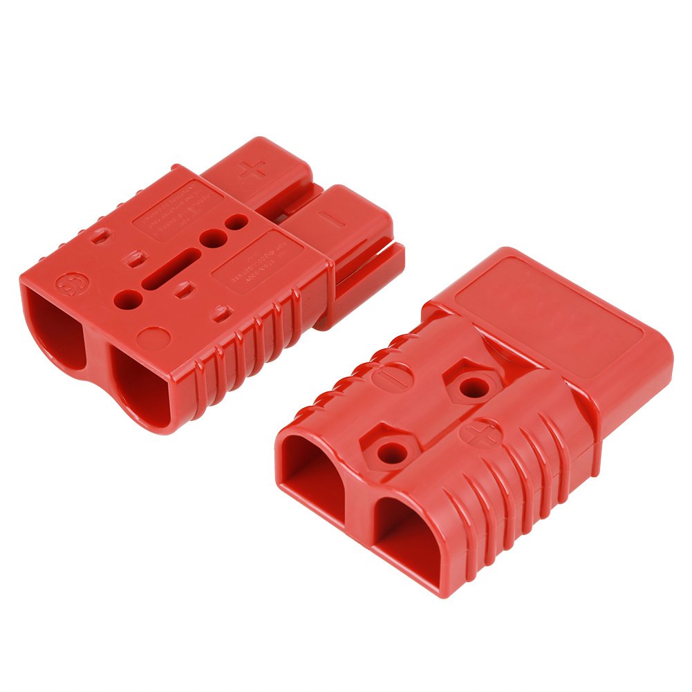 Fiche de connecteur rapide de treuil, 2 pièces 175A 600V Batterie rouge à connexion rapide Fiche de connecteur de treuil avec 4 accessoires