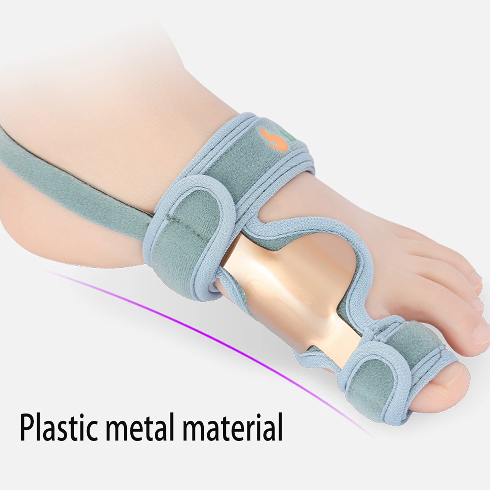 Corrector de juanetes Férula ortopédica para juanetes Alivio del Dolor Hallux Valgus no quirúrgico Metal Duradero No se deforma fácilmente Soporte de día y Noche para Adultos