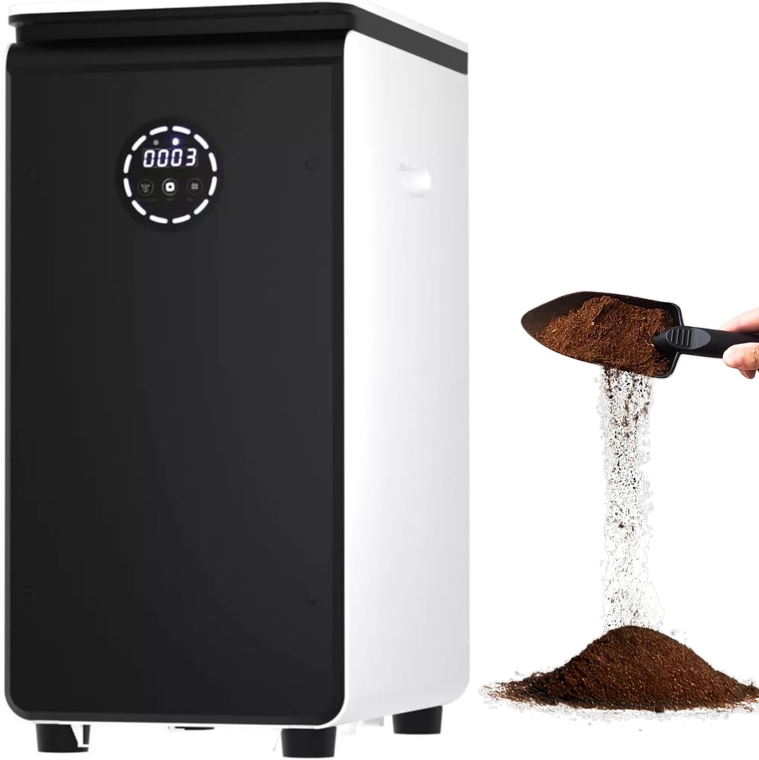 - GEME Smart 19L Electric Composter for Kitchen, Filter No Need to Change, Real Compost, Not Dehydration Tec, Add Waste Anytime Bio Compost Machine, Electric Compost Bin Indoor Odorless Quiet