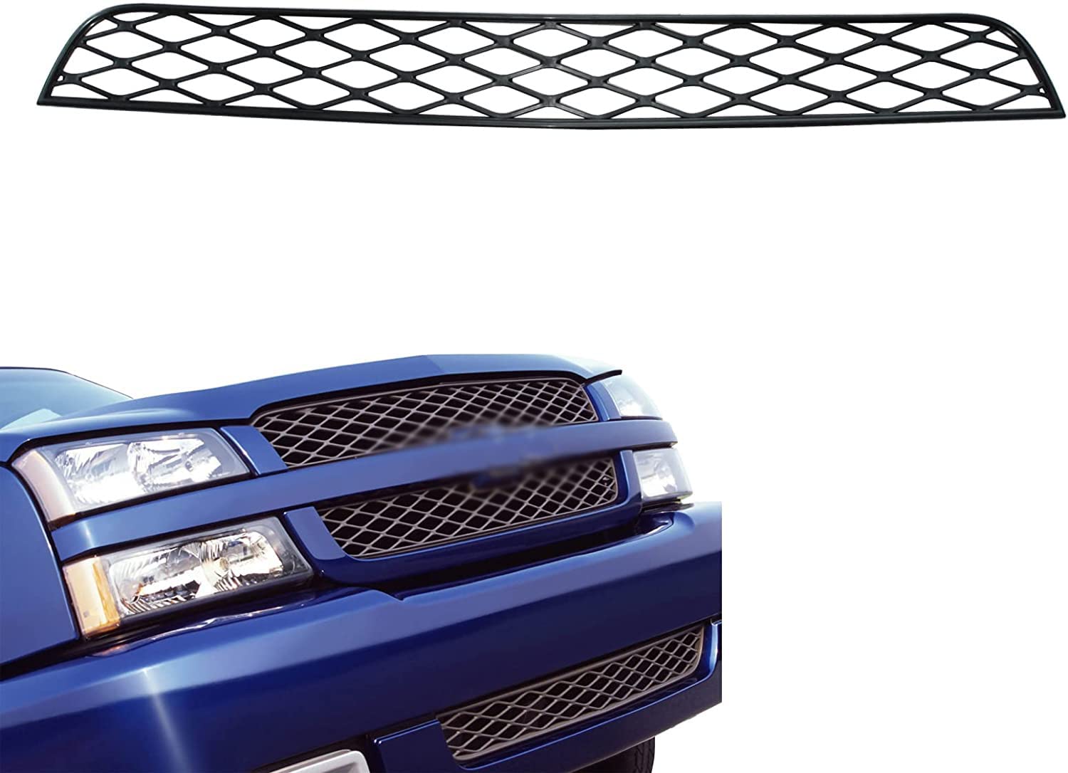 LAFORMO Silverado SS Front Lower Grille - Gray Plastic Front Lower Grille Replacement for Chevrolet Silverado SS 2003 2004 2005, OEM number 12335765