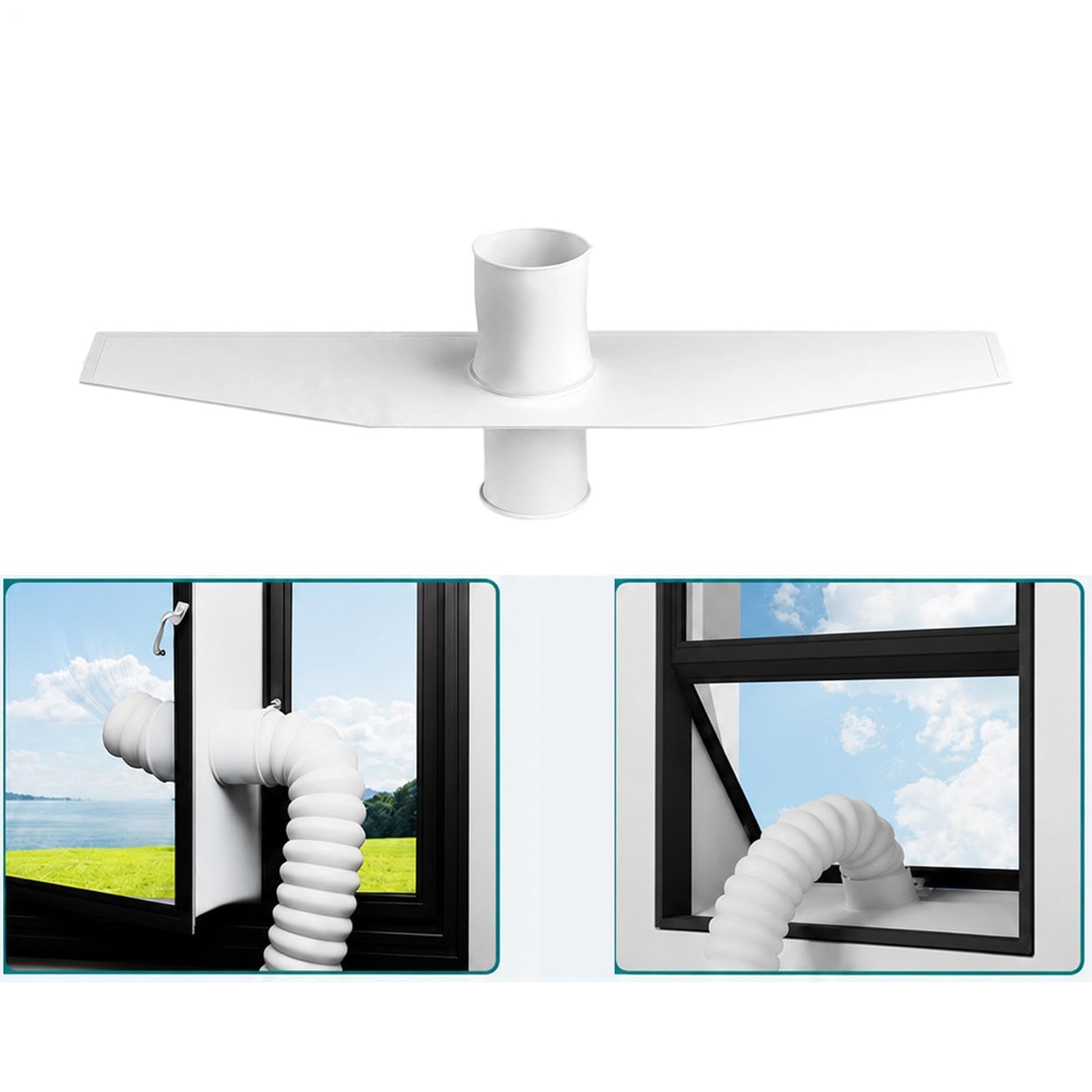 Portable AC Window Vent Kit – Waterproof Zipper Opening Insulation Panel | Portable AC Unit Window Kit | For Indoor Home Kitchen Bedroom Apartment Garage Basement Saving Climate Control Use