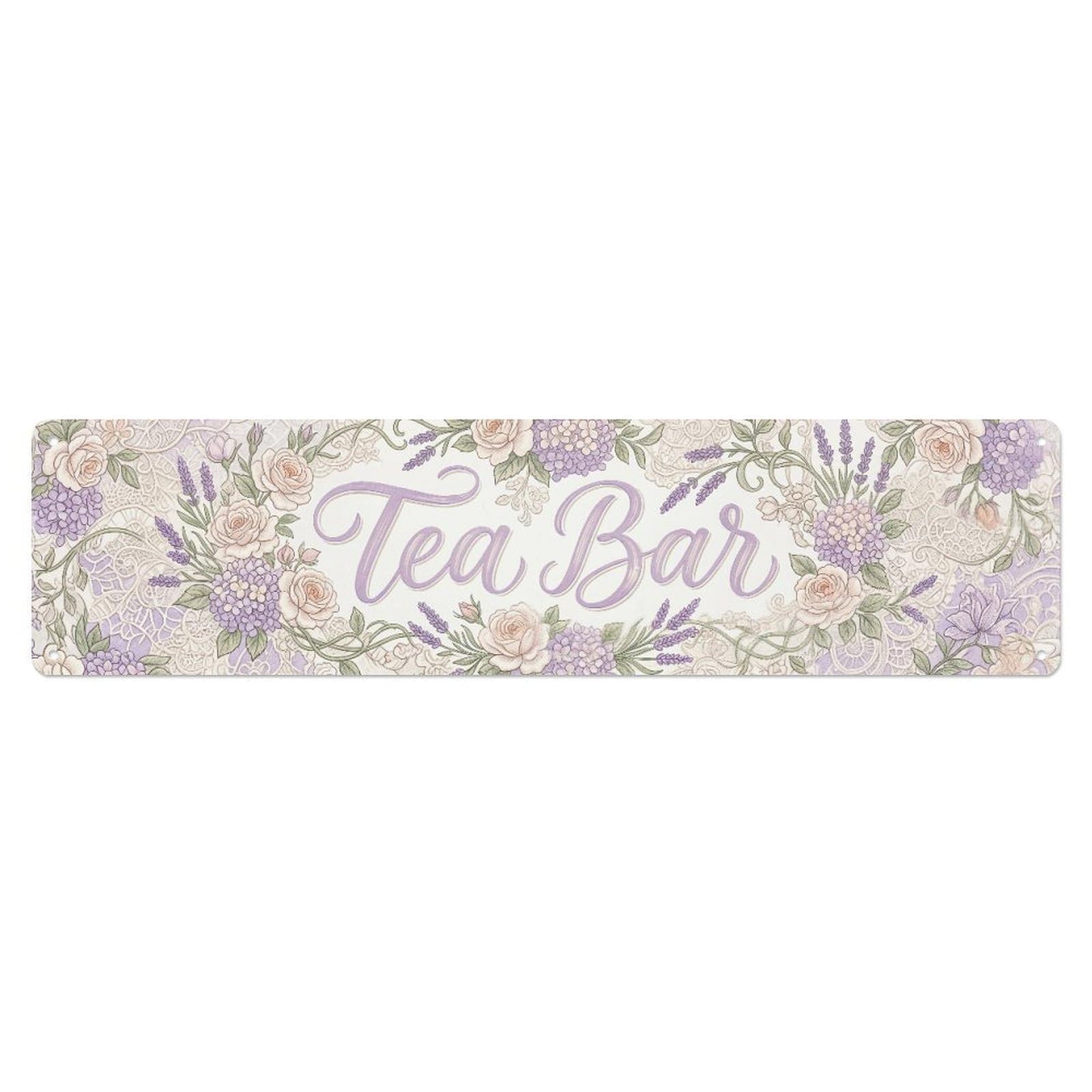 Tea Bar Retro Cafe Metal Tin Skinny Sign Plaque Wall Decor for Cafe, Club Bar, Office, Home Garden Metal Poster 4x16Inch