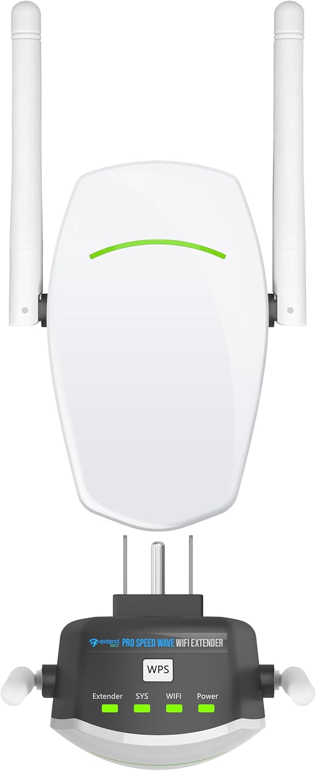 ExtendTecc Pro WiFi 6 Range Extender Signal Booster | Speed Wave Cyber WiFi Dual-Band 1.8 Gbps Amplifier, Up to 2,100 sq ft & 64 Devices, Plug-in Repeater with Ethernet Port, Smart WiFi Antenna ExtendTecc Pro WiFi 6 Range Extender Signal Booster | Speed Wave Cyber WiFi Dual-Band 1.8 Gbps Amplifier, Up to 2,100 sq ft & 64 Devices, Plug-in Repeater with Ethernet Port, Smart WiFi Antenna
