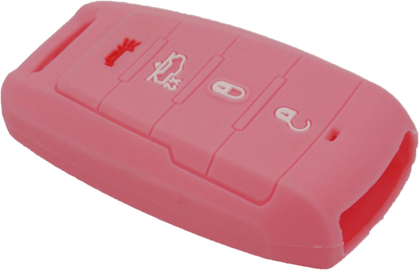 Simple Setup 2pcs 4 Buttons Key Fob Cover Case Protector Shell Remote Jacket Keyless Entry Holder Bag for 2019-2020 Ram 1500 68442907AB OHT-4882056, Black Pink
