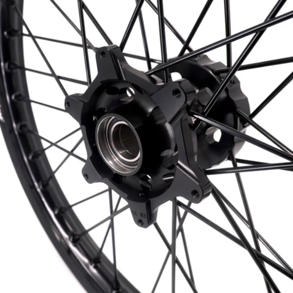 KKE 1.6 * 21/2.15 * 18 CNC Hub E-moto Electric Dirtbike Alloy Wheels Rims Fit STARK VARG Alpha 80HP (Standard) All Black