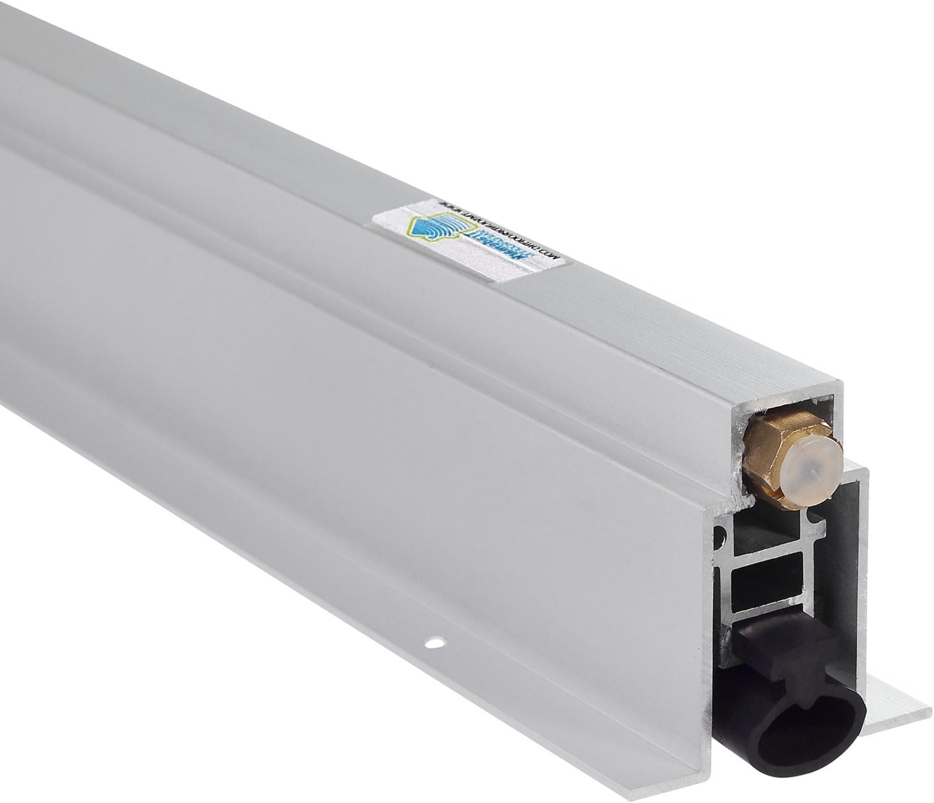 TMS Automatic Door Bottom Seal - Heavy Duty Metal Door Sweep with Neoprene Bulb Door Seal - 1" Drop - Fully Mortised (36 Inches)