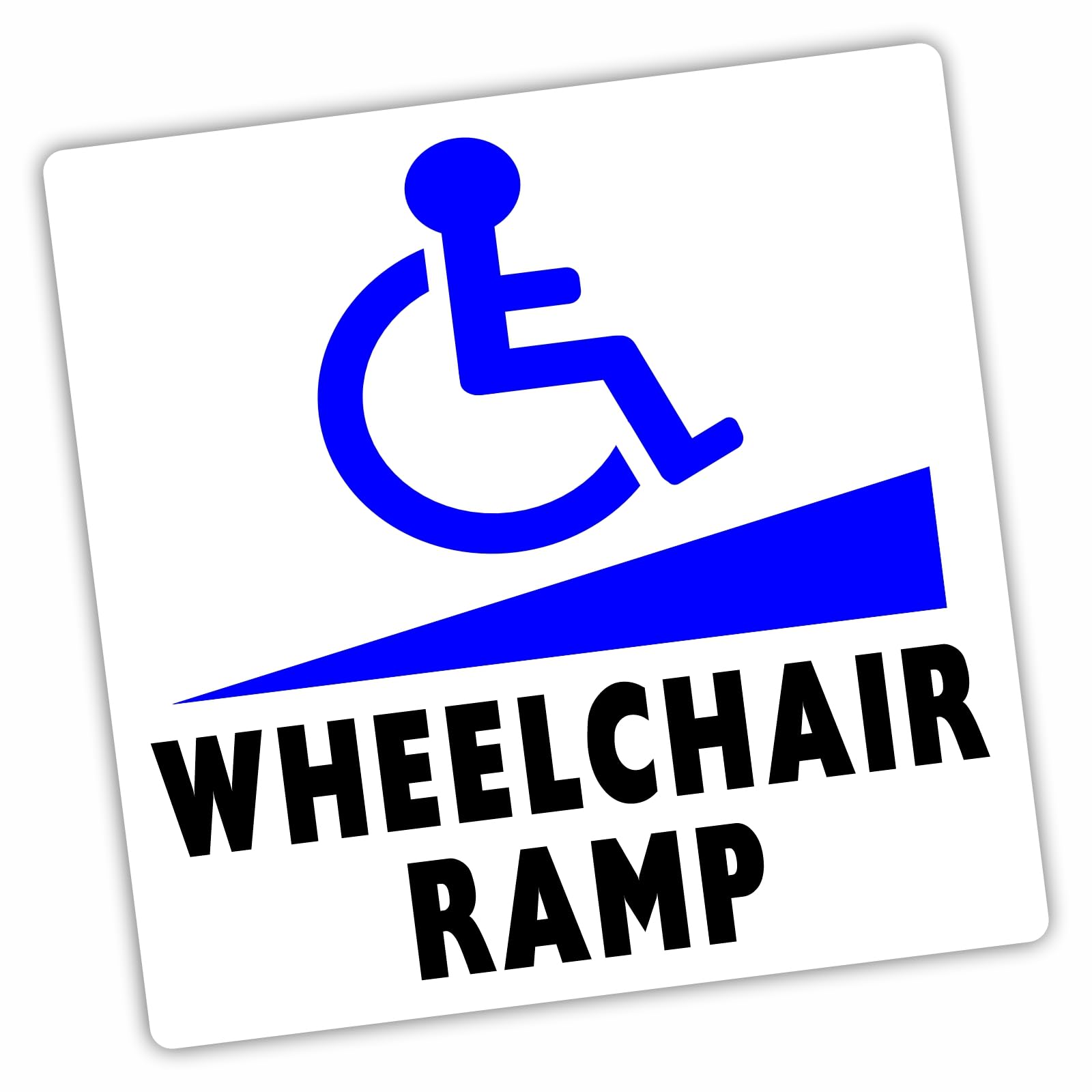 Platinum Place White 1 X W9e Disabled Wheelchair Ramp Sticker Self Adhesive Vinyl Sign Disabled Accessibility Decal Disability Label Mobility Shop Office 100Mm
