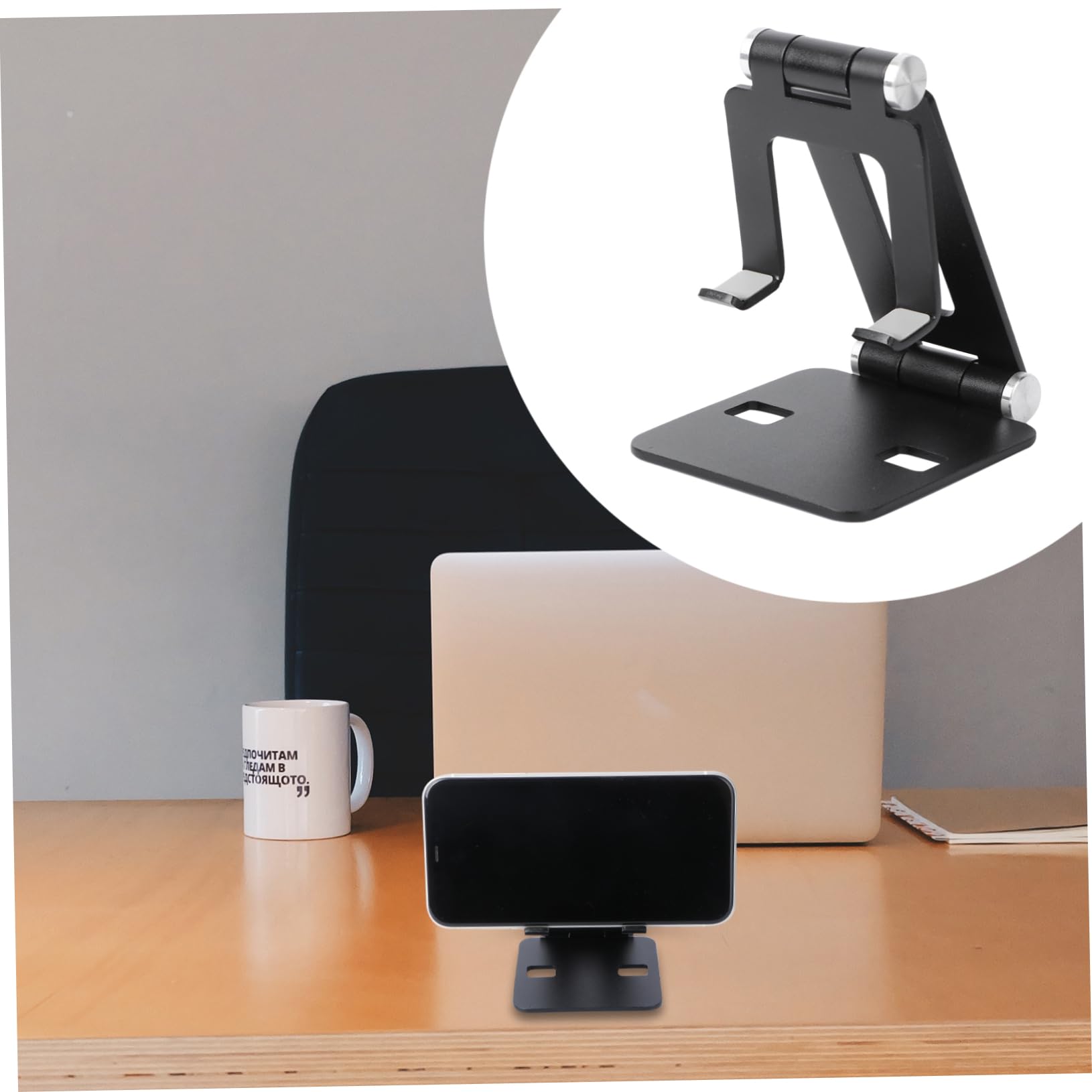 HEMOTON 3pezzi Supporto Regolabile Per Tablet e Smartphone Porta Telefono Da Scrivania Di Compatibile Con Dispositivi Da Leggero e Pratico Per Cucina e Ufficio Nero