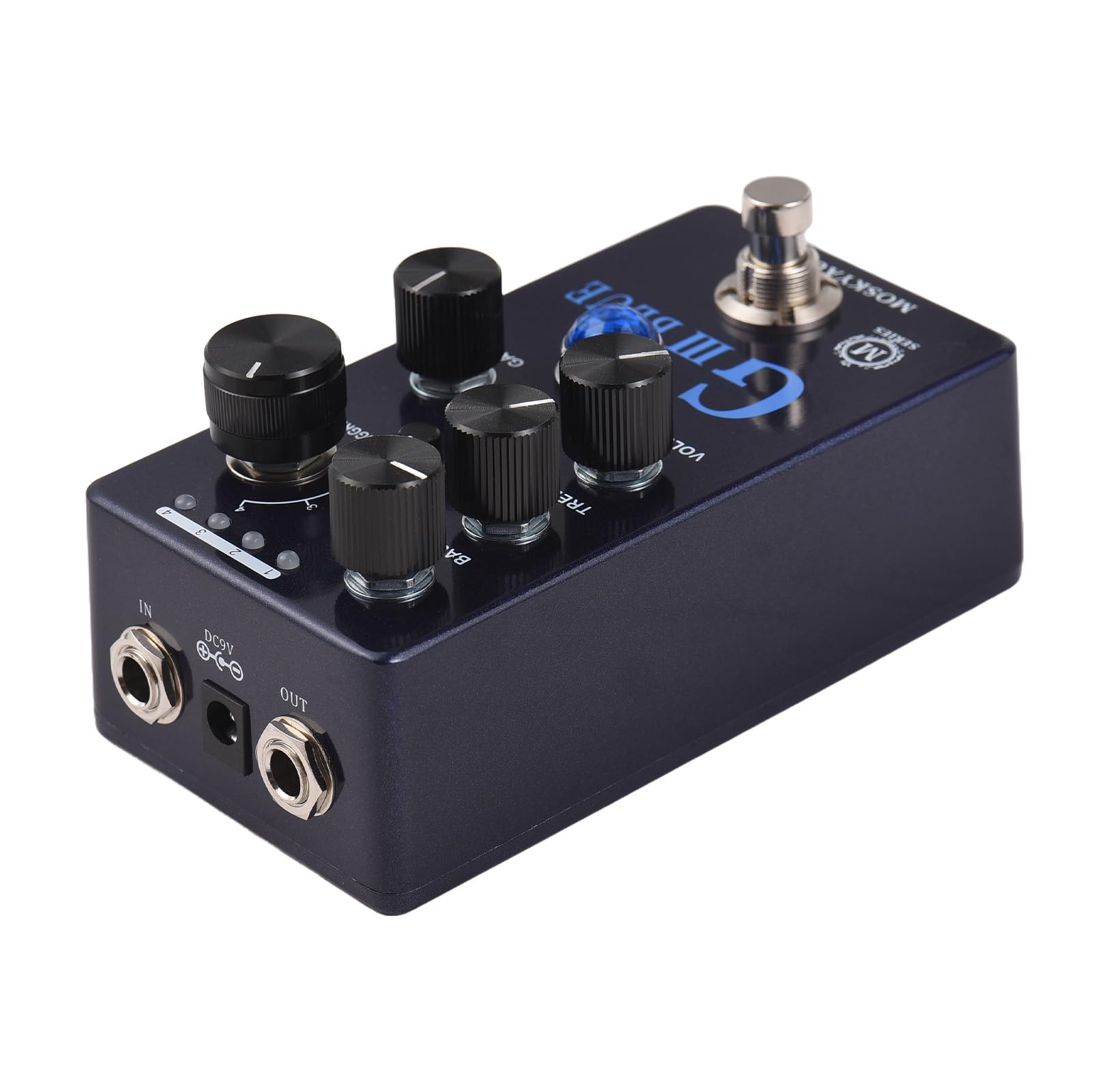 Efekty Gitarowe Przester z Fioletowym Kanałem Preamp Overdrive dla Gitarzystów Elektrycznych CZARNY