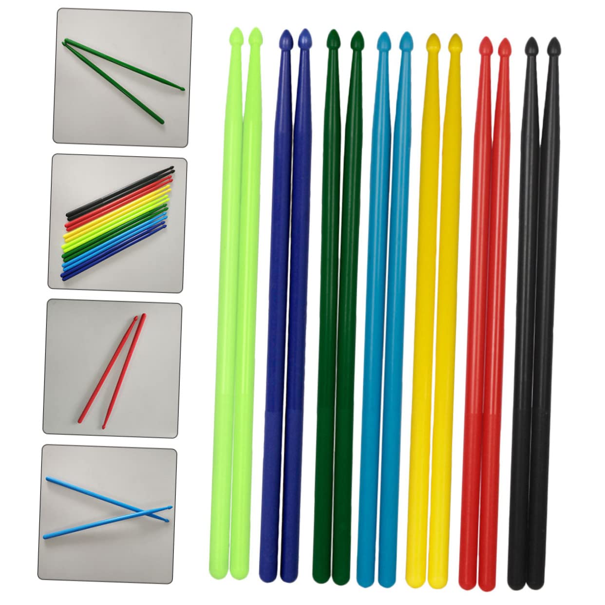 Abaodam 7 Pares de Baquetas Accesorio Adecuado Agarre Cómodo de Nailon 5a Ligeras para Batería para Principiantes y Uso en Casa o Escuela
