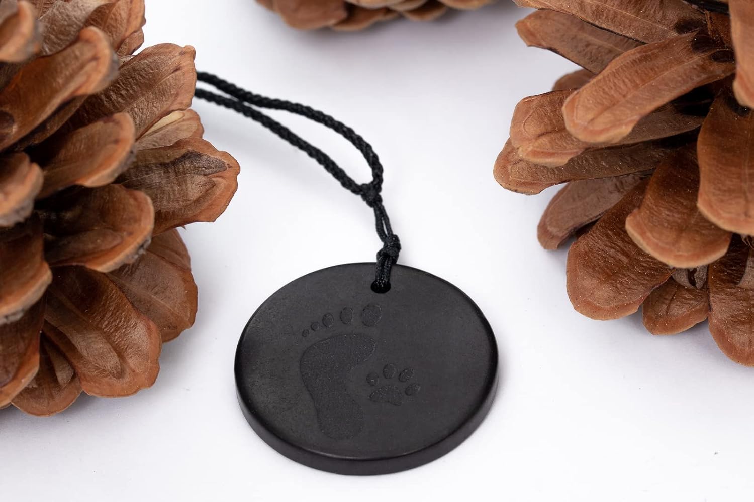 Shungite Engraved Pendant Circle with Cord - Authentic Healing Stone for Chakra and Energy Balancing - (Best Friends) - Image 6