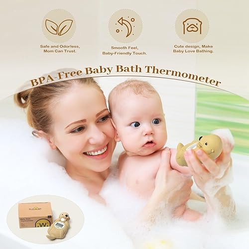 Miniatura 2 de Digtal - Termómetro de baño para bebés, termómetro de bañera de nutria preciso, sin BPA, juguete de temperatura de baño para bebés, fácil de usar