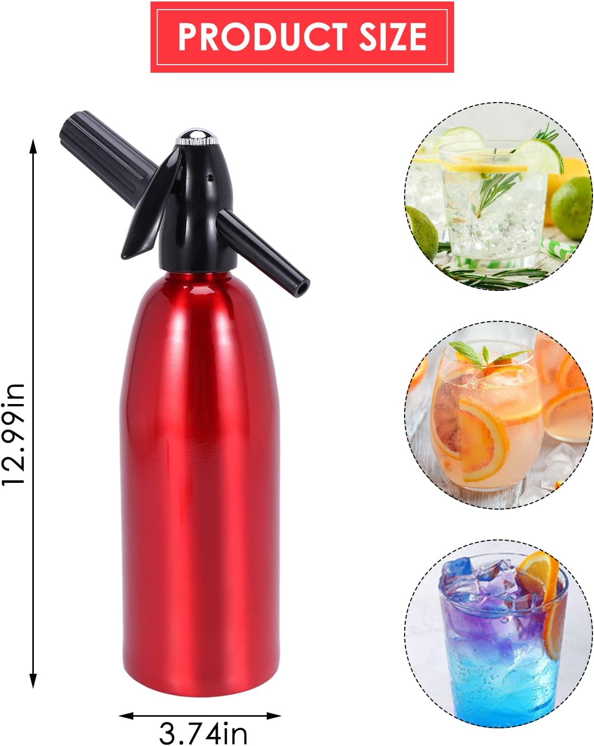 Water Maker,1Liter Soda Siphon,Portable Seltzer Water Maker,Carbonated