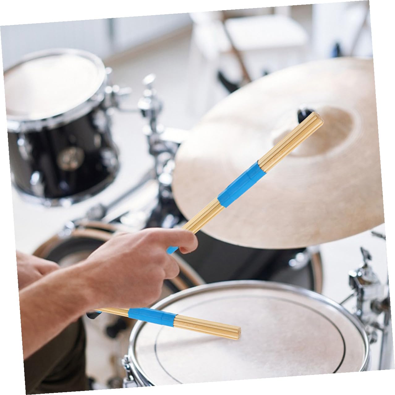 Abaodam 3 Paia Spazzole per Batteria in Bambù Design Unico e Prestazioni Eccellenti, Accessori Portatili per Strumento Percussione