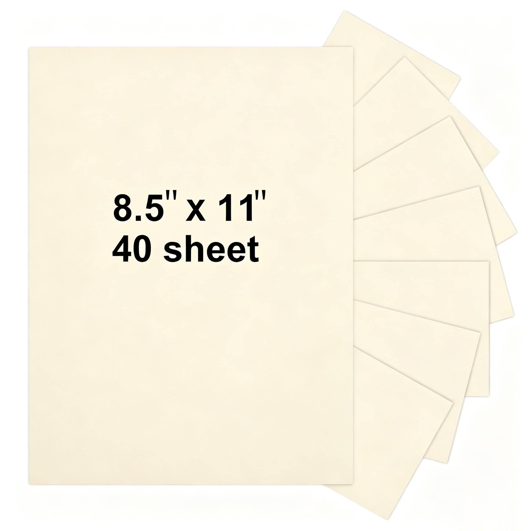 40 hojas de cartulina color crema de 8.5 x 11 pulgadas, hojas de cartulina pesada en blanco para invitación, tarjetas de felicitación imprimibles, cubierta de 34 kg, 200 g/m²