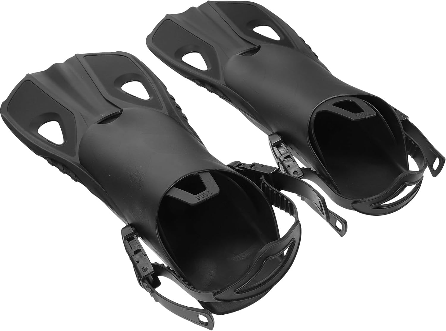 Adjustable Black Silicone Flippers for Adults, Diving and Snorkeling Footwear, Flexible Training Floating Fins for Men and Women, Size L/XL