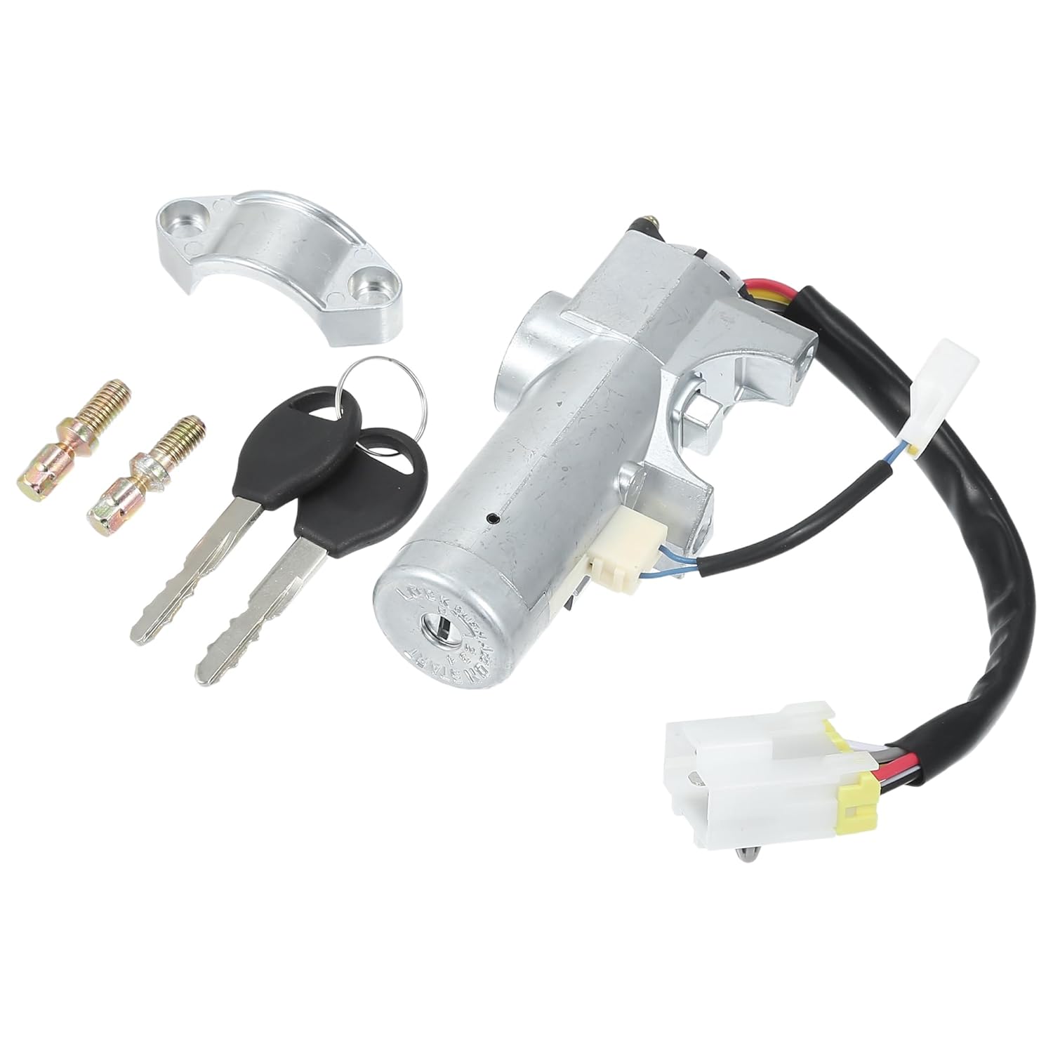 Ignition Lock Cylinder W/Keys No.D87004S100 - Car Ignition Switch Cylinder Lock Assembly - for Nissan Xterra 2000-2004 Metal Silver Tone 1set