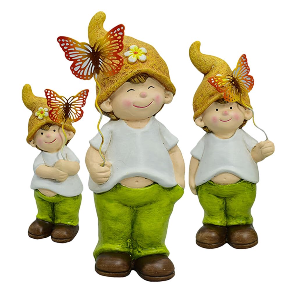 HANABASS 3kawałki Sztuk Ceramicznych Figurek Krasnali Ogrodowych Dekoracja Do Ogrodu Patio Tarasu Zewnątrz Urocze Ozdoby Do Domu i Ogrodu