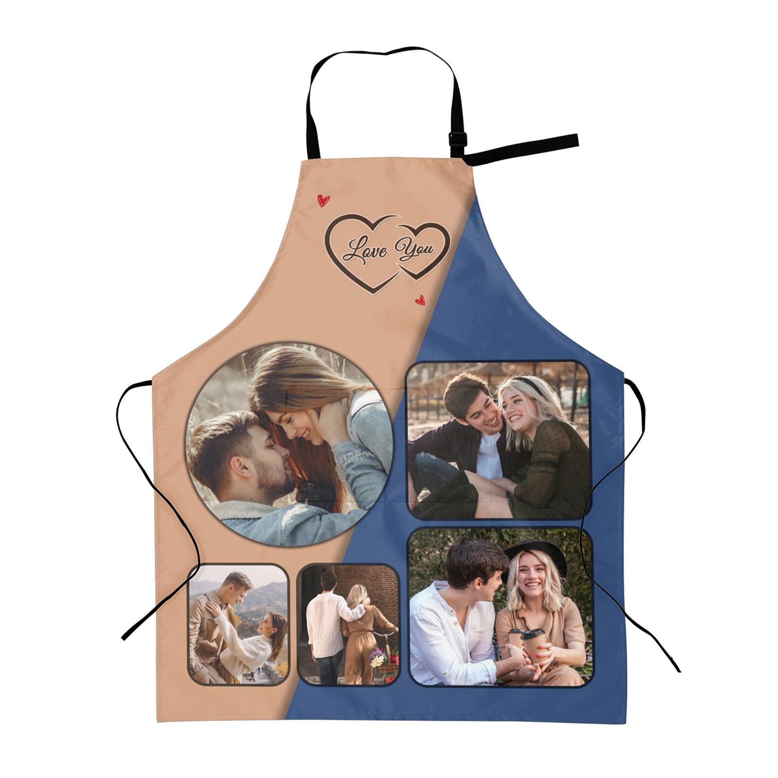 Customised Cooking Chef Aprons for Men Women, Personalised Adjustable Waterproof Apron with Pockets for Kitchen Bbq Baking Painting, Design Apron Gifts for Birthday Father's Mother's Day Christmas