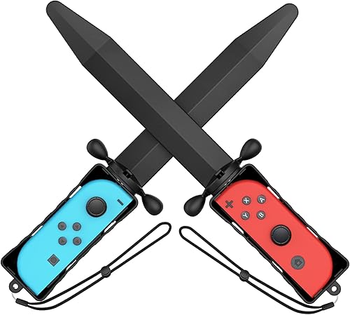 TiMOVO Paquete de 2 empuñaduras de espada para Switch Sports Chambara (juego de espadas)The Legend of Zelda Skyward Sword Game, compatible con