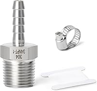 Vista 43 de TAISHER 1 pieza de forja de acero inoxidable 304 de accesorios de manguera de aire, accesorios de púas de manguera de 1 pulgada x 1/2 pulgadas