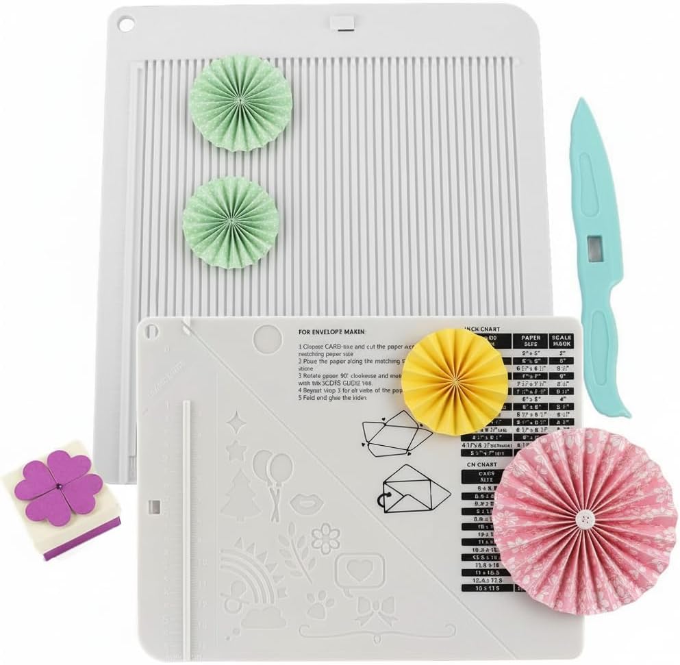 Mini Score Board, Multi-Purpose Folding Board Tool for Different Papers Card Making, Envelope DIY Crafting & Scrapbooking, Size 6.4x8.5inch