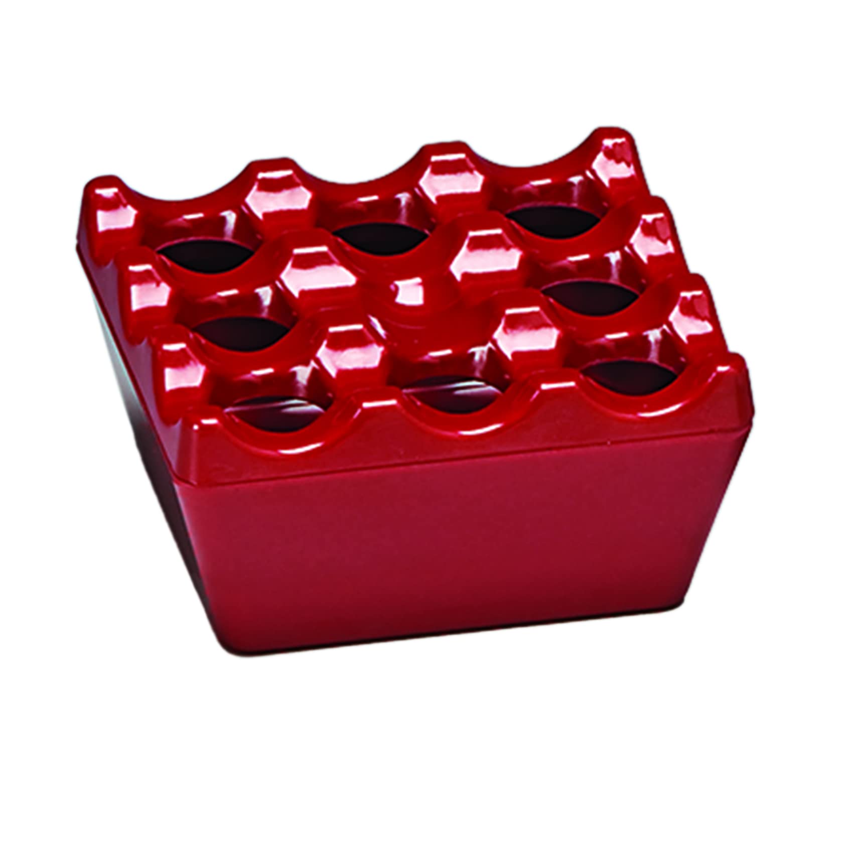 ZICCOZICCO MELAMINE ASHTRAY - Red Square Ashtray, Great Use for Restaurants and Cafes, Easy to Wash, Melamine, Wind Proof Storage, 9 Holes