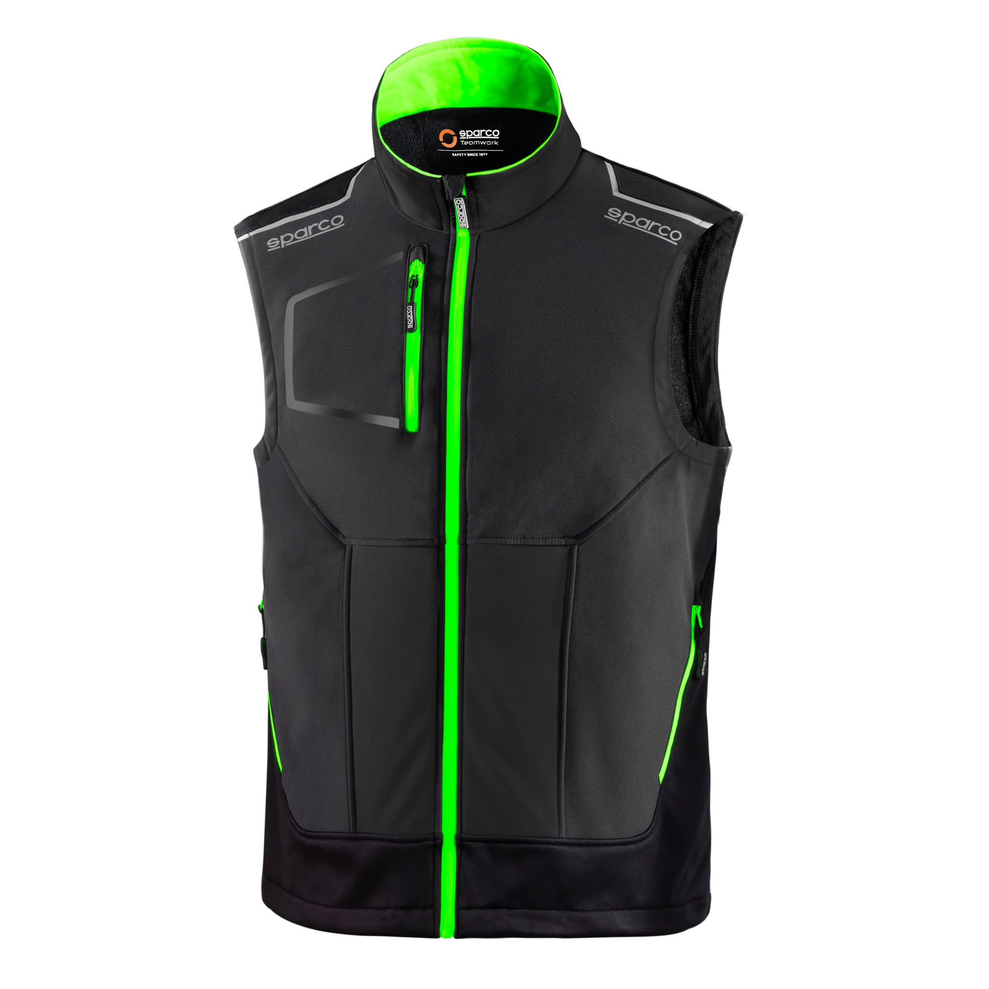 Sparco Tech Light Vest - Colour: Grey / Fluro Green, Size: M, Green/grey