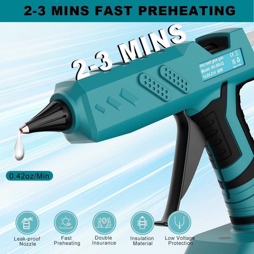 100W Draadloos Lijmpistool Voor Makita 18V - Digitaal Smeltlijmpistool Met Batterij