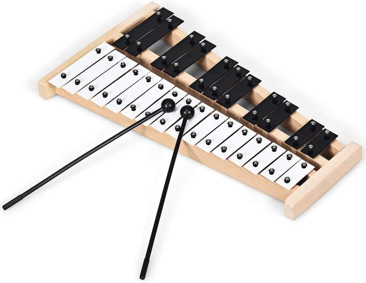 Amazon Com Giantex 27 Note Glockenspiel Xilofono Instrumento De Percusion Con Base De Madera Y 27 Llaves De Metal Xilofono Glockenspiel De Tamano Completo Para Adultos Y Ninos Incluye 2 Mazos Y