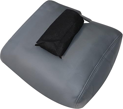 Miniatura 6 de NLQR Tapa de consola central, funda de repuesto para reposabrazos de cuero, color gris oscuro, compatible con Chevy Silverado GMC Sierra 2014 2015