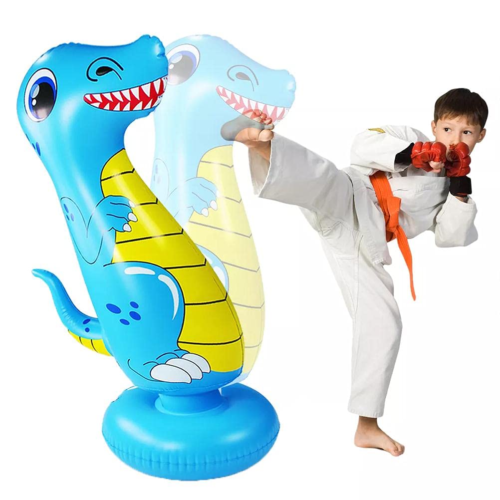Sacco Da Boxe Gonfiabile Per Bambini Con Guantoni - Dinosauro Bersaglio 165 Cm, 2 In 1, Regalo Per Ragazzi