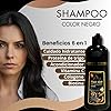 Tinte Shampoo 6 en 1 – Cubre Canas al Instante – Con Biotina, Colágeno y Ginseng – Sin Amoniaco – 500 ml (Negro) #1