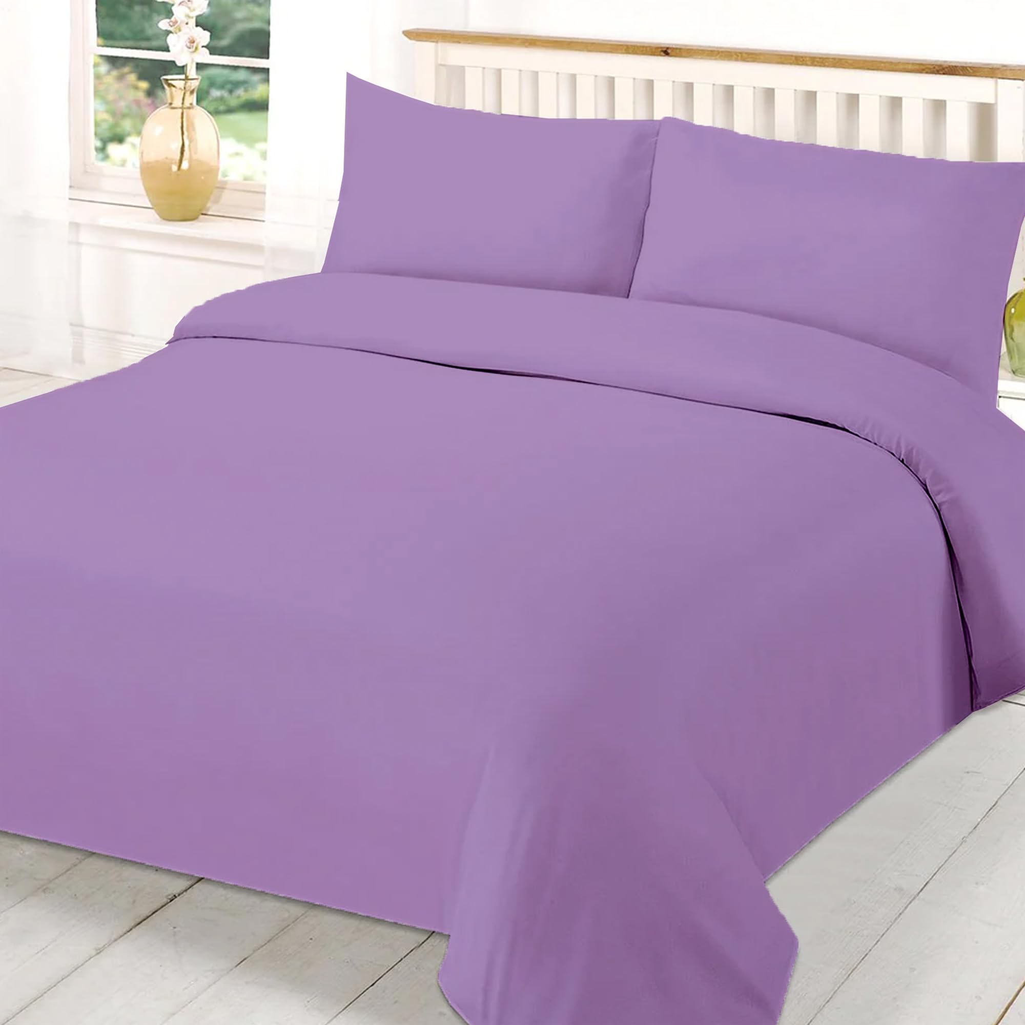 EverSoft Bedding 2PCS 100% Egyptian Cotton Single Size Duvet Cover 400 Thread Count Single Duvet Cover Set with 1x Pillowcase Duvet Cover Single Bed
